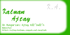 kalman ajtay business card